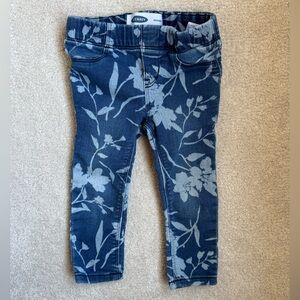 Old Navy girls Blue Floral jeans Leggings jeggings 2T
